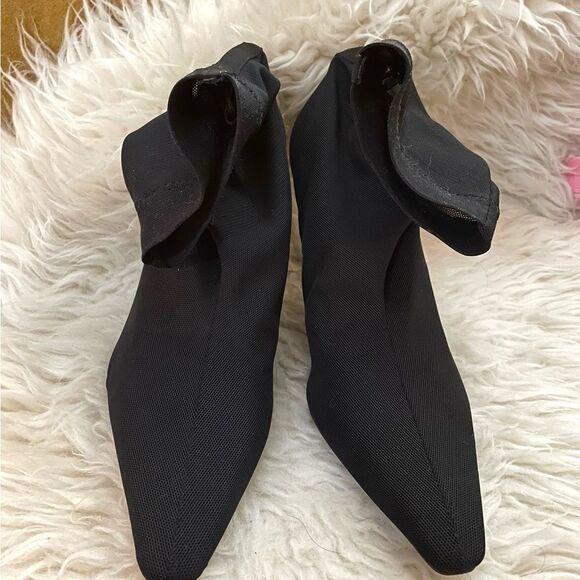 ZARA 
Black ankle boots mesh stiletto heels pointy toes 39 (8) - Picture 4 of 12